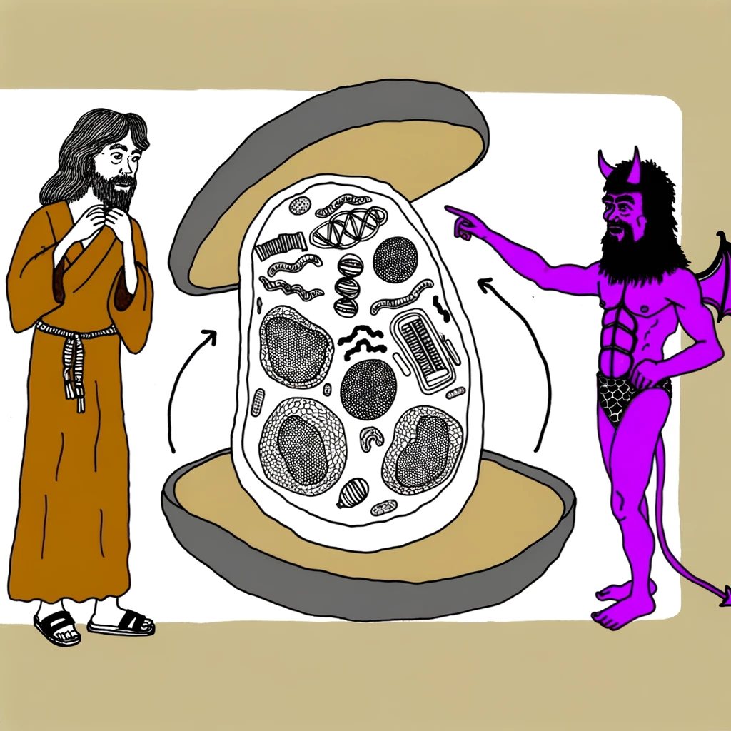 Creative and educational illustration depicting the two figures