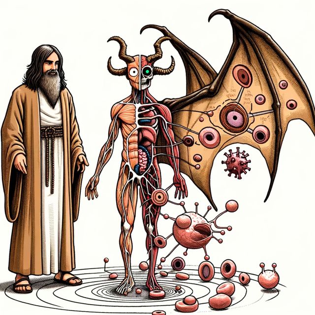 Creative and educational illustration depicting the two figures