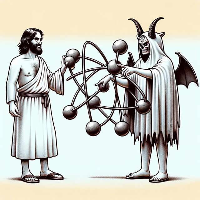Creative and educational illustration depicting the two figures
