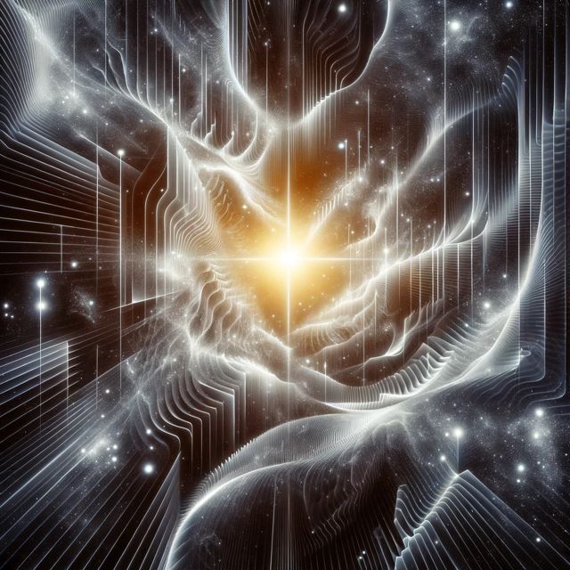 Highly abstract representation meant to evoke the concept of transcend